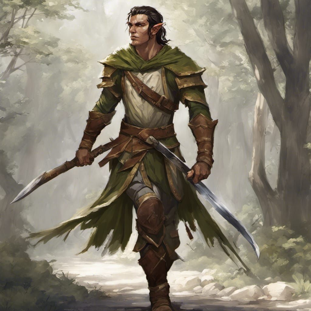 Wood Elf Fighter Ready for Dungeons and Dragons