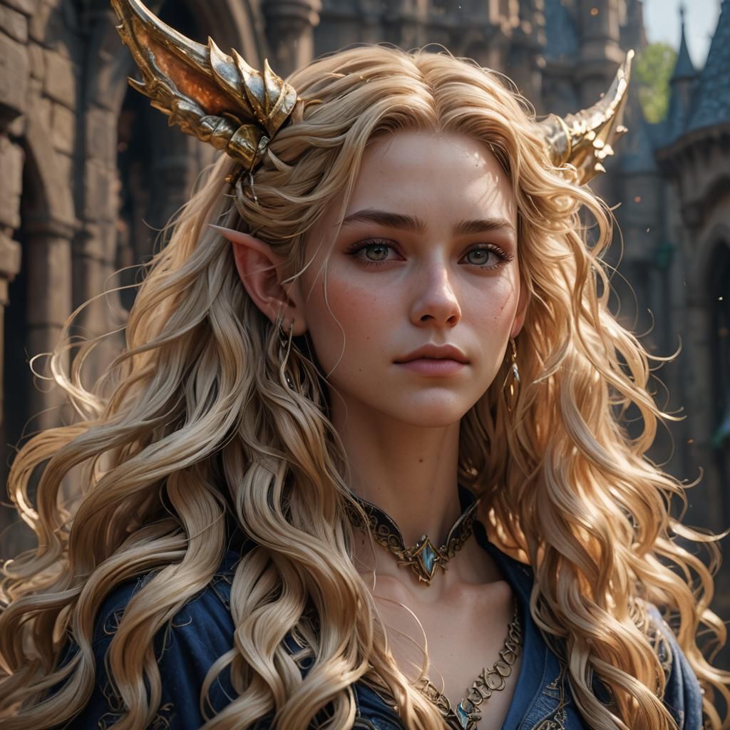 Blonde Teen with Pointed Ears: Fantasy Art