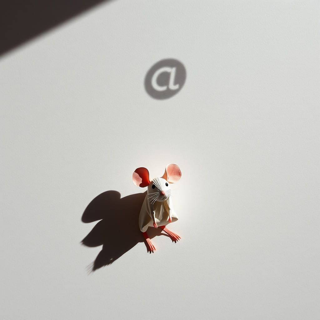 Surreal Mouse Silhouette in Stark Chiaroscuro Style