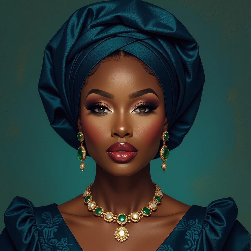 Glamorous Nigerian Billionaire Woman with Unflinching Gaze