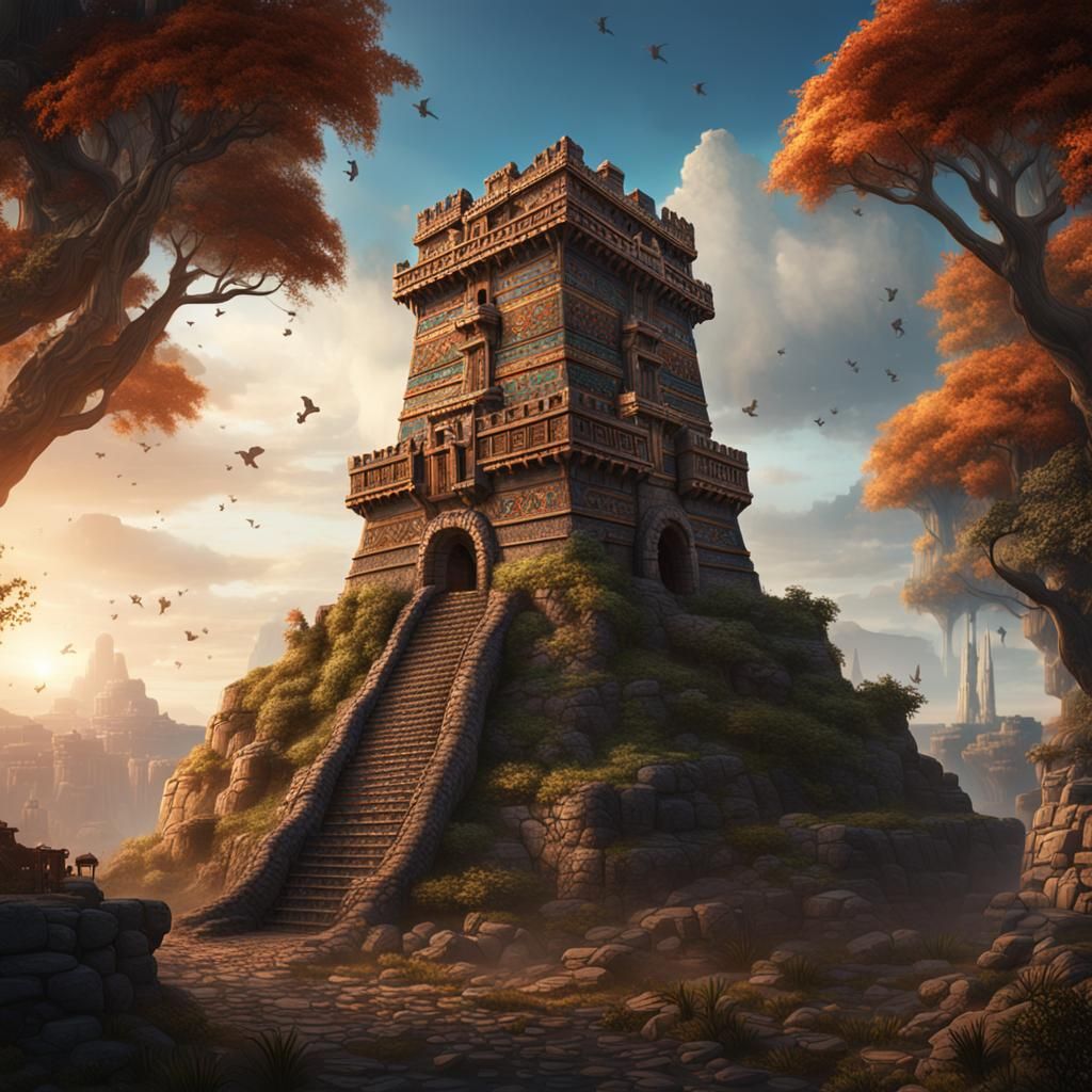 Aztec Fortified Tower in Gunpowder Age: Fantasy Art