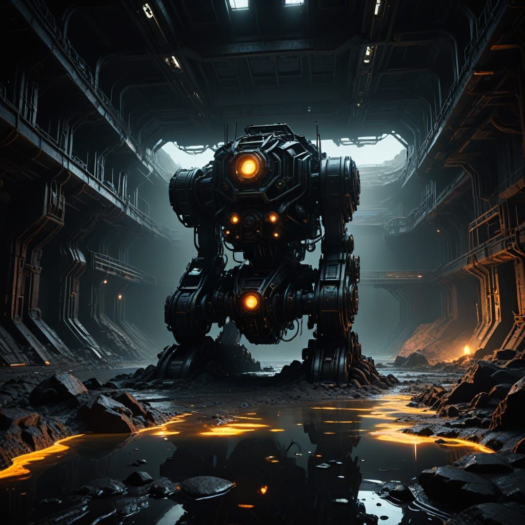 Glowing Rivers Surround Futuristic Underground Facility in P...