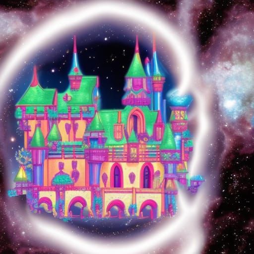 Psychedelic fantasy castle