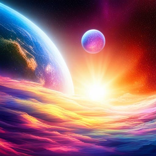 Vibrant Cosmic Planets Radiate Rainbow Light