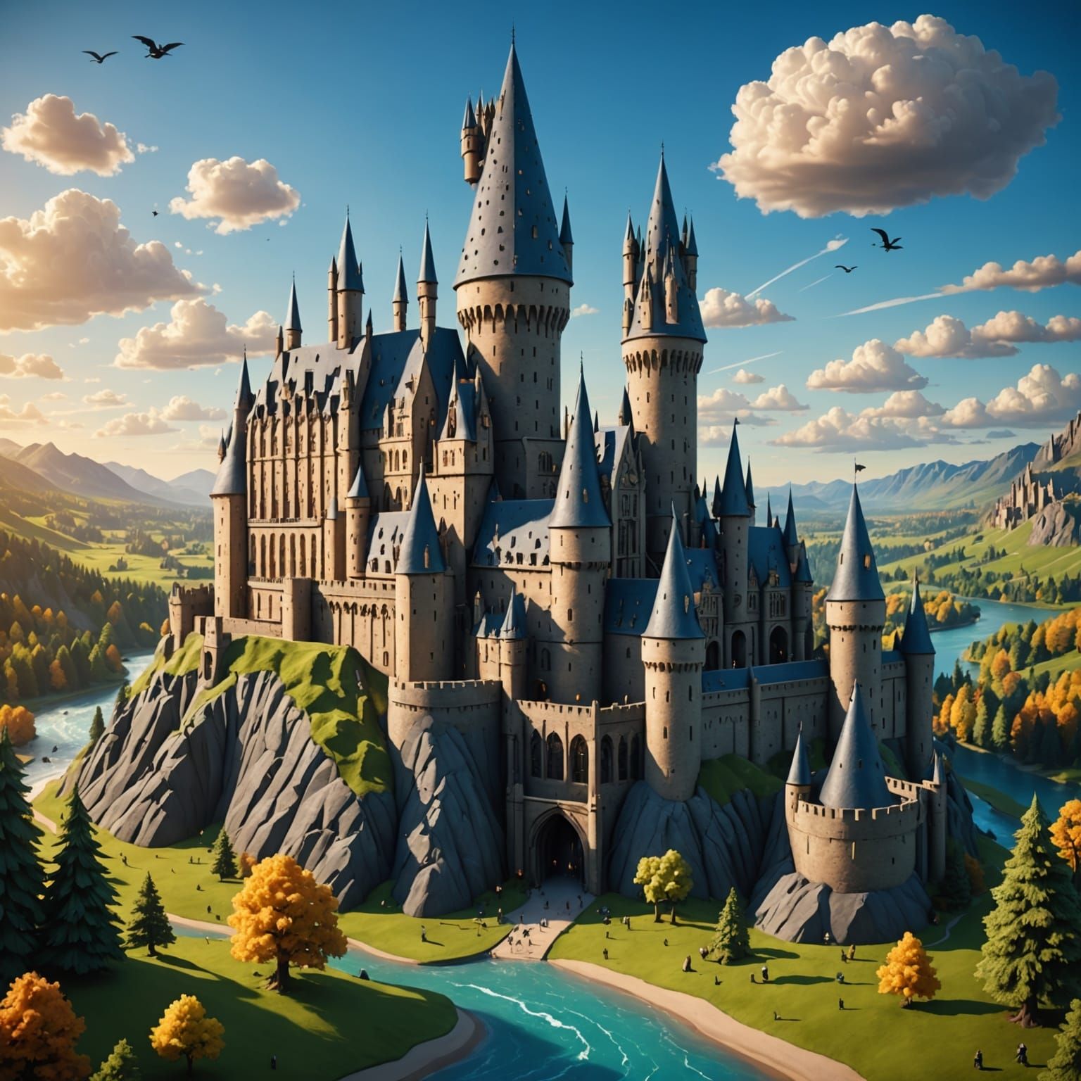 Play Dough Hogwarts Castle 3D Sculpture