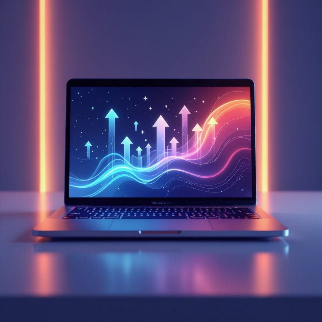 Sleek Laptop in a Modern Digital Workspace