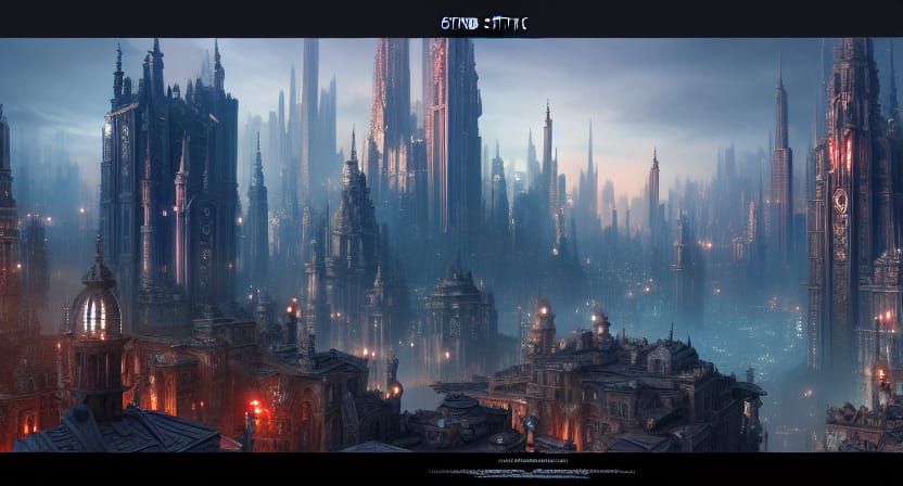 Fantastical Cityscape Digital Matte Painting in 8k