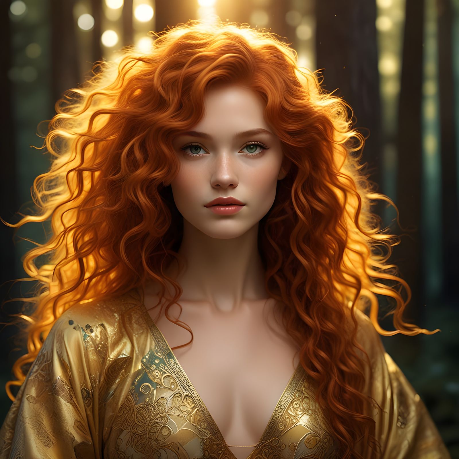 Norse Sun Goddess Radiates Warmth in Radiant Portrait