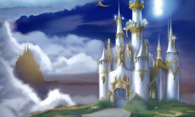Fairyland Floating Castle in Shimmering Light