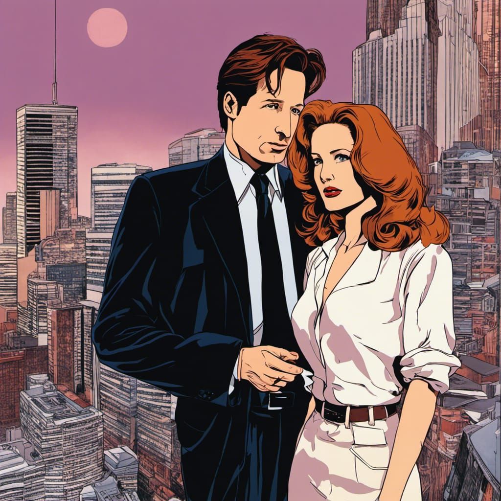 FBI Agents' Forbidden Love, Hyperrealistic Digital Art