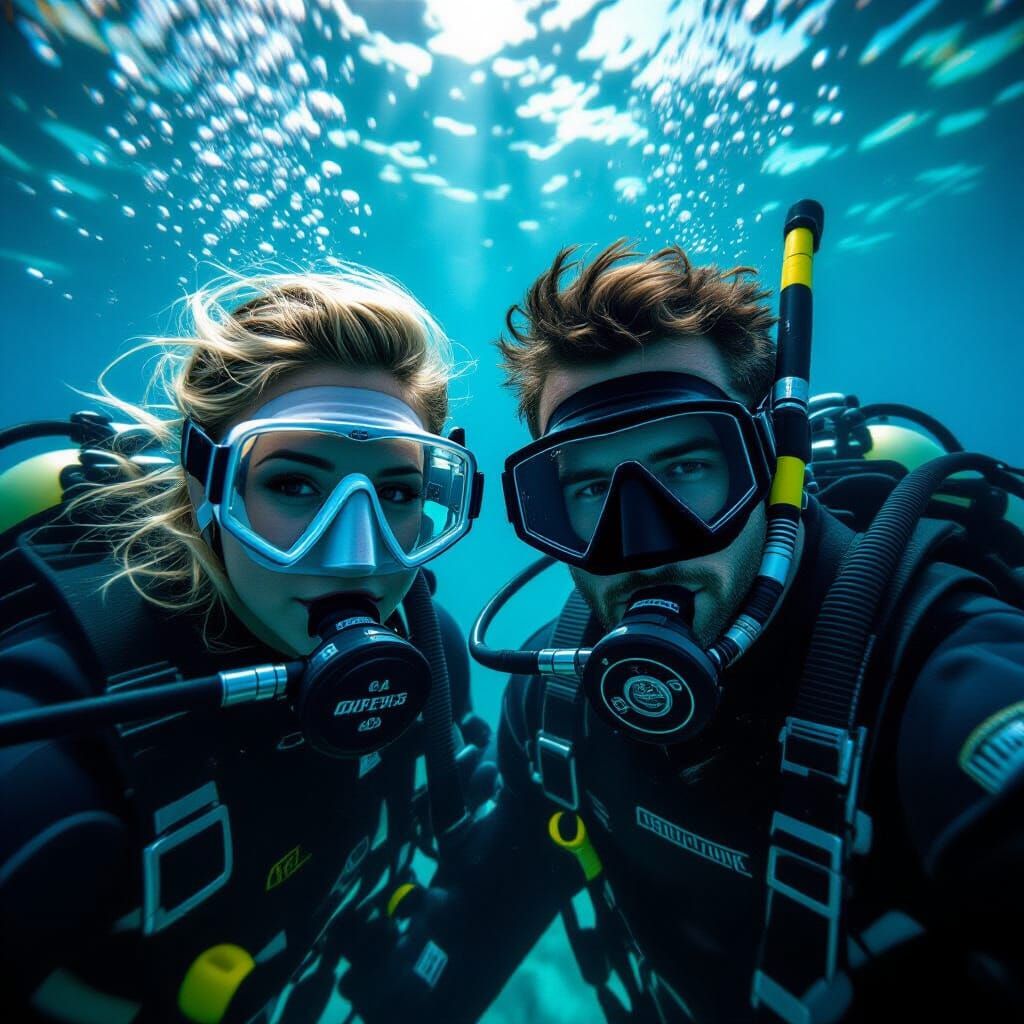 Divers Descend to Atlantis in Cinematic Portrait