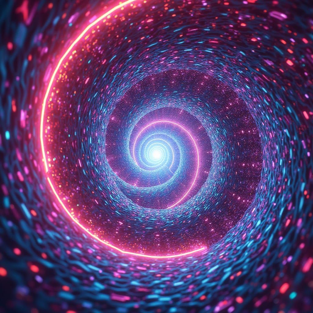 Surreal Neon Tunnel in Iridescent Colors