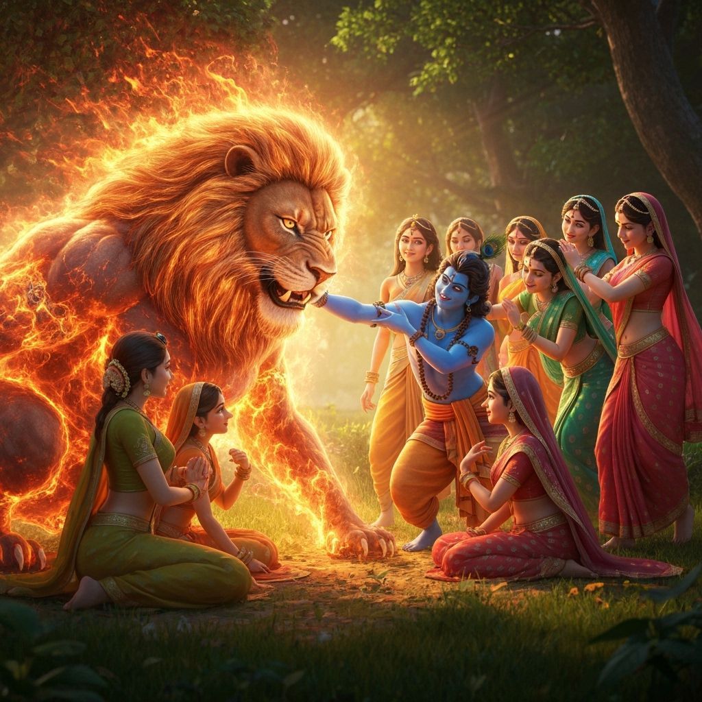 Divine Fusion: Narasimha, Gopis, and Krishna