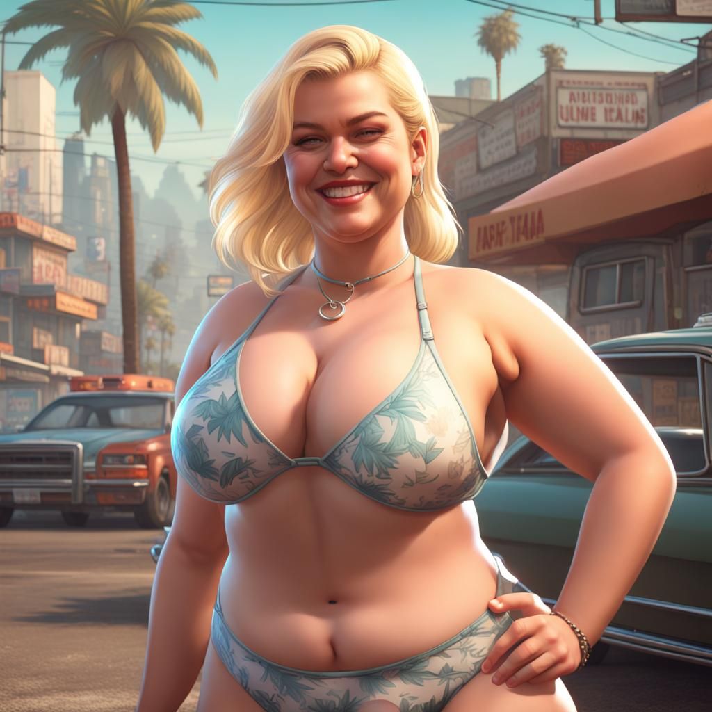 GTA Style Blond Girl in Bikini: Splash Screen