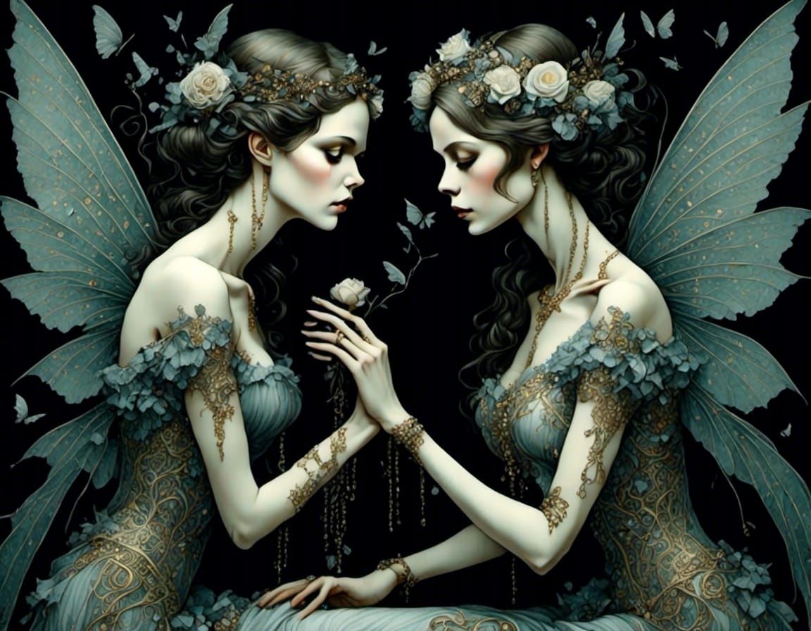 Ethereal Skeleton Fairies in Dark Fantasy Style