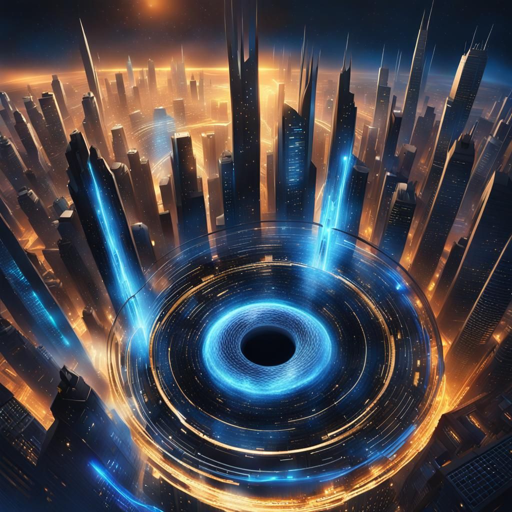 Futuristic City Core: A Sci-Fi Digital Painting