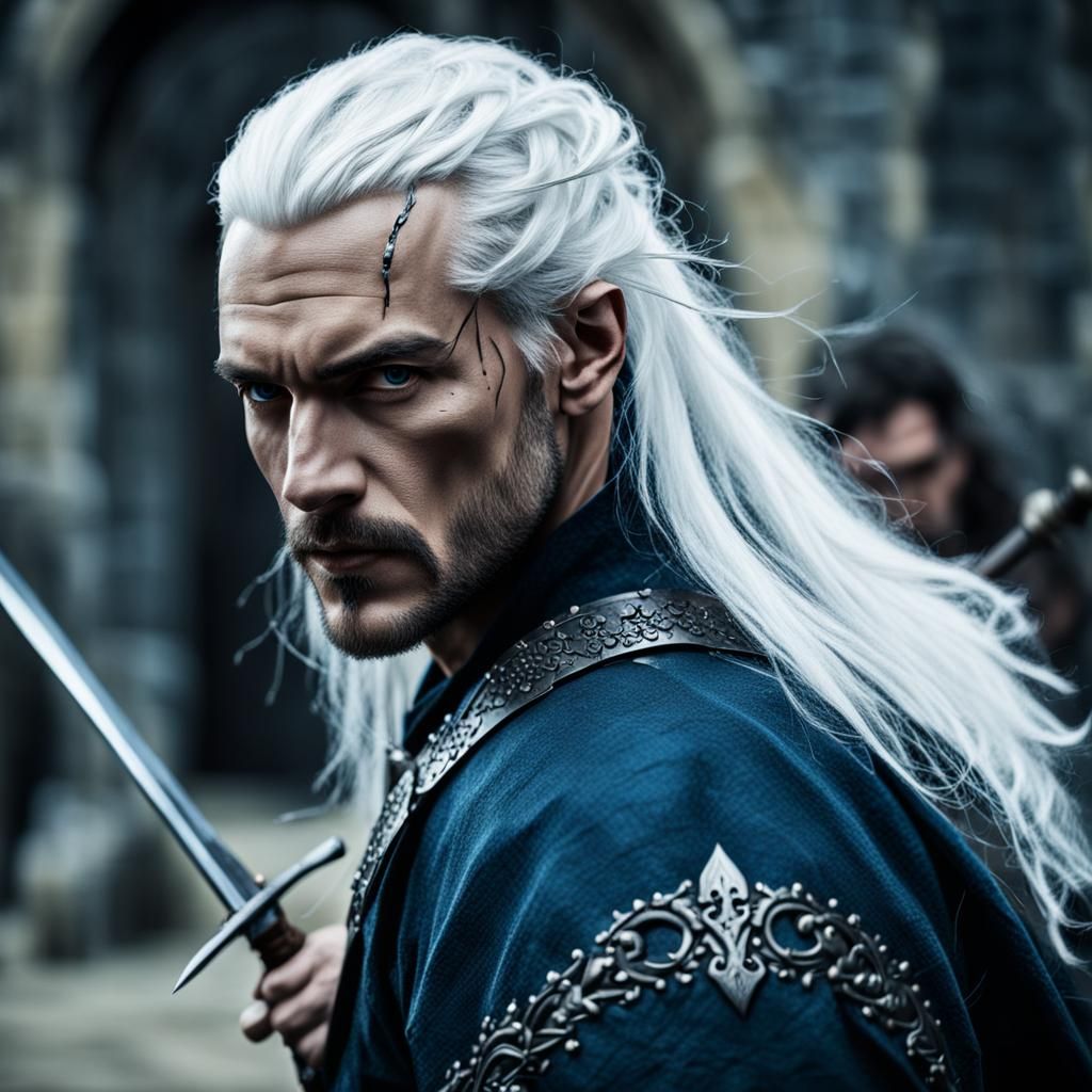 Medieval Assassin in Combat: Digital Art Portrait