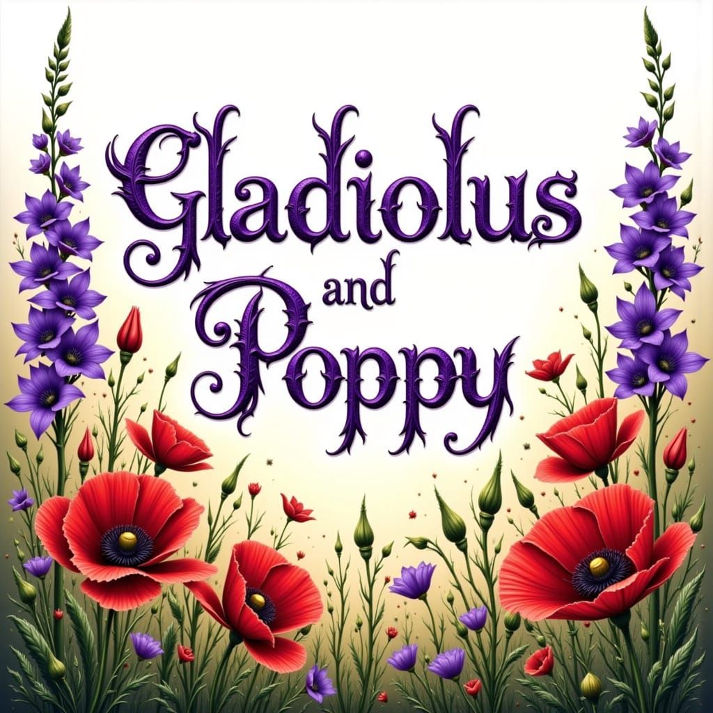 Floral Masterpiece with Gladiolus and Poppy in Vibrant Color...