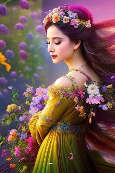 Fairytale Princess Celebrates Spring Festival in Town