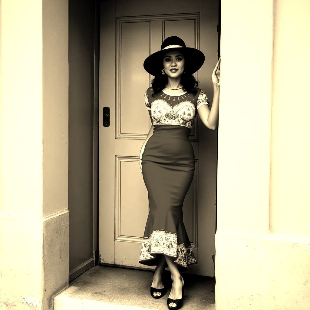 Confident Woman at Cuban Street Party