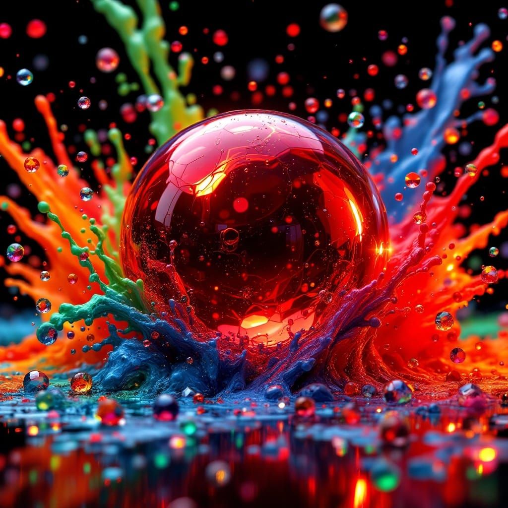 Vibrant Red Cosmic Explosion in Cinematic CGI