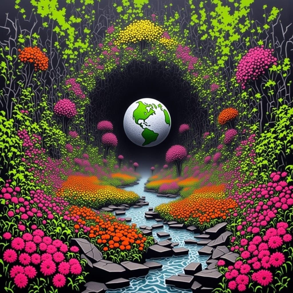 Planet Garden in Graffiti Doom Style