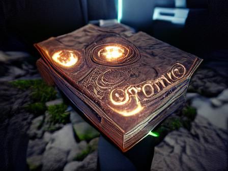 Magical Grimoire Tome with Carved Details