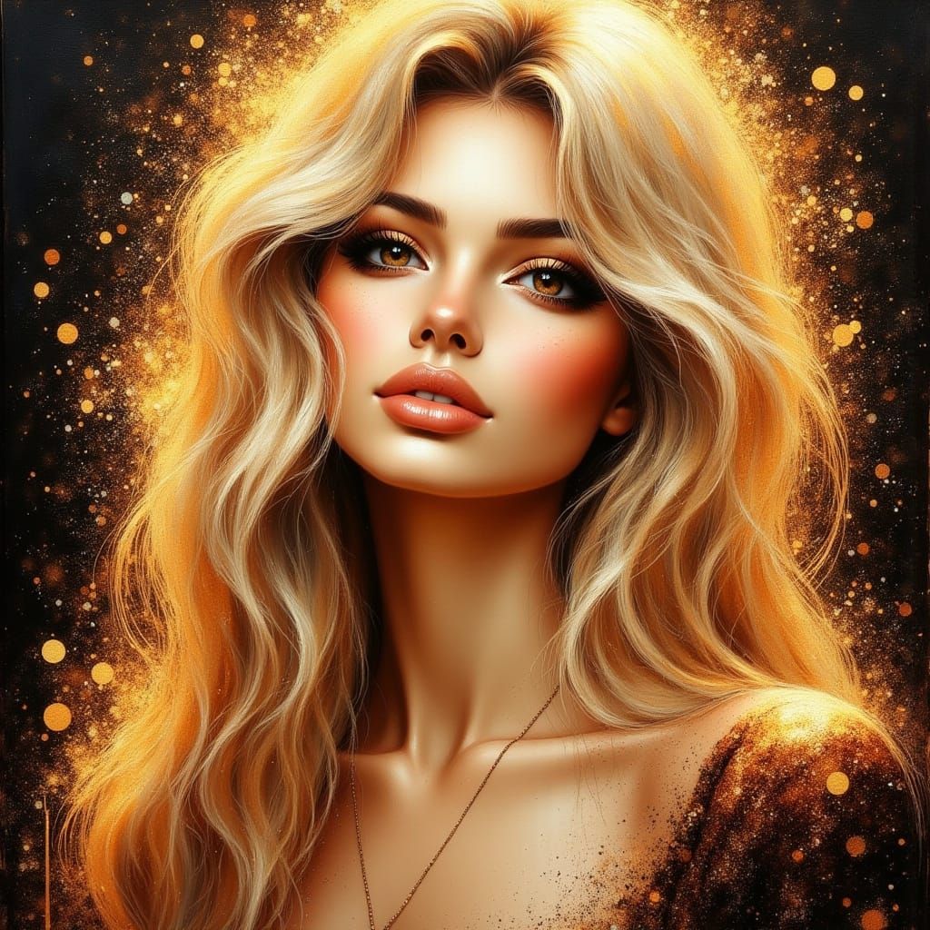 Glamorous Blonde Posing in Artgerm Style