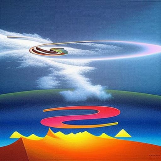 Surreal Psychedelic Painting of Integral Flow