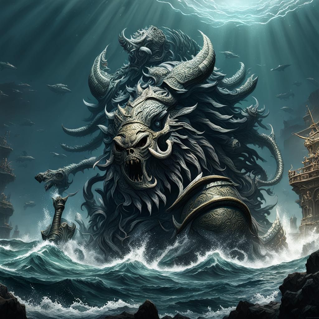 Ketos Sea Monsters: Dark Fantasy Art