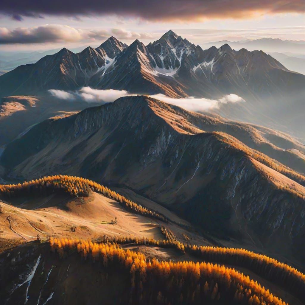 High Tatras Mountain Range at Sunset: A Landscape Photograph