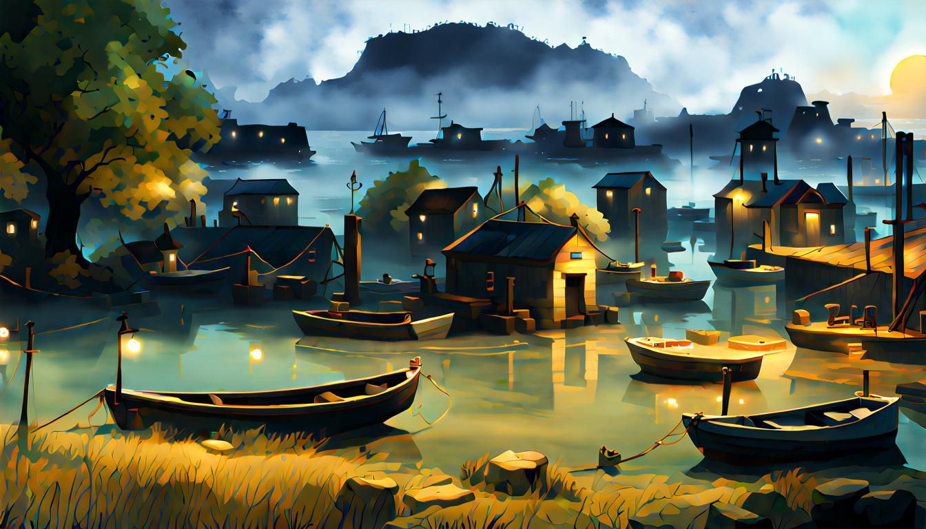 Misty Seaside Harbor