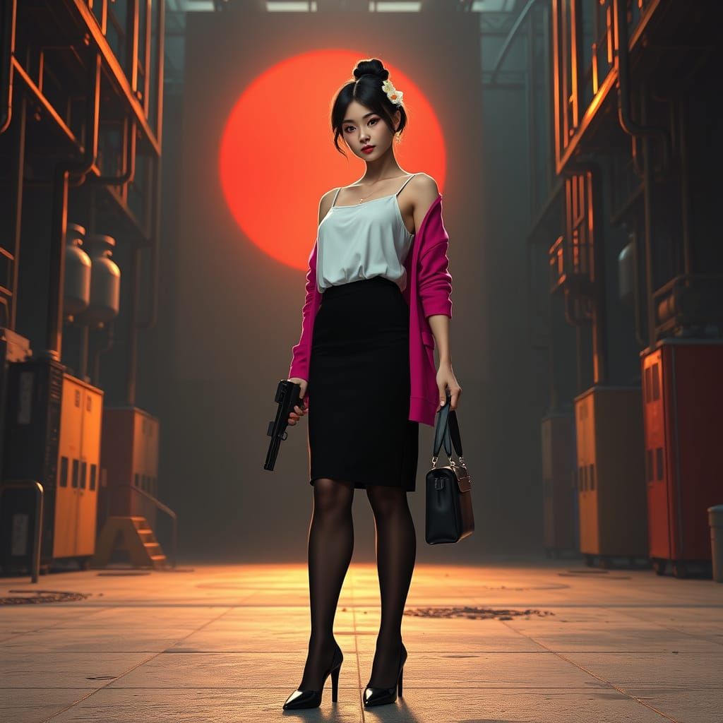 Elegant Spy Baiyun Prepares for Mission in Chemical Compound