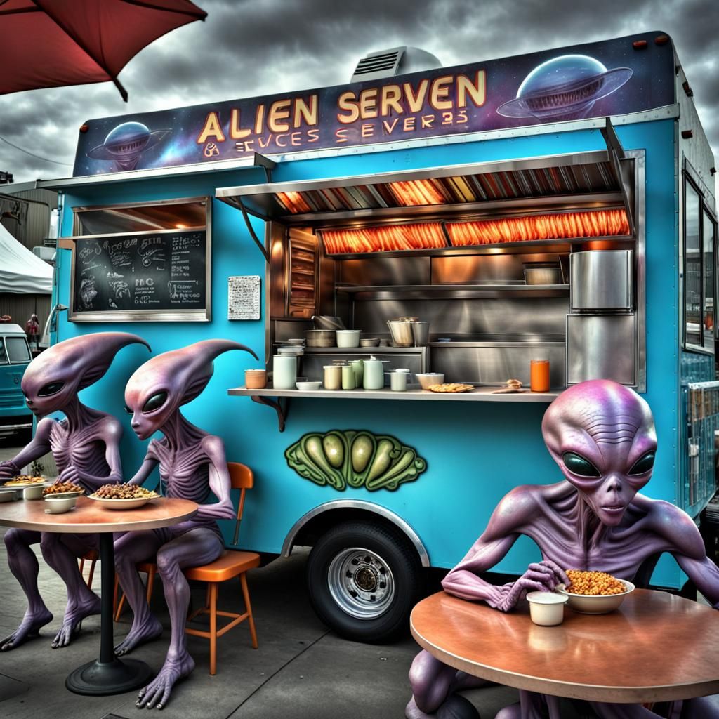 Alien Food Truck with Extraterrestrial Cuisine