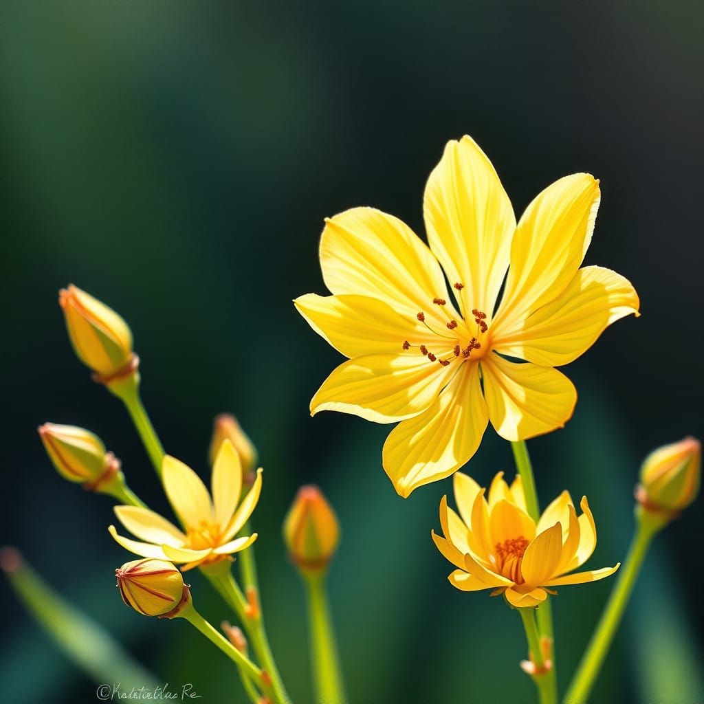 Blossoming and Fading Dandelions in Serene Landscape
