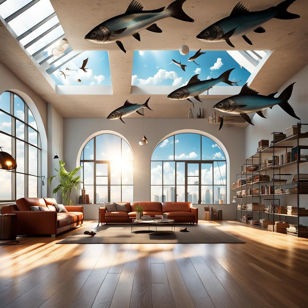 Surreal Loft Apartment with Aquarium Floor