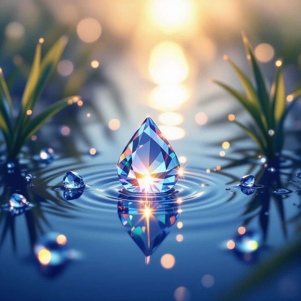 Rainbow Raindrops in Ethereal Sunlight