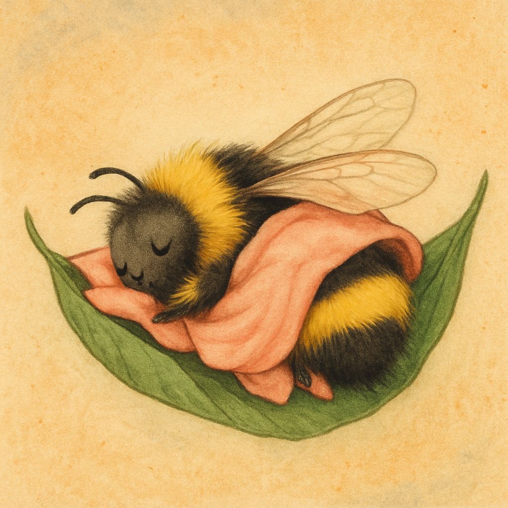 Cozy Bumblebee Slumbers on Petal Blanket