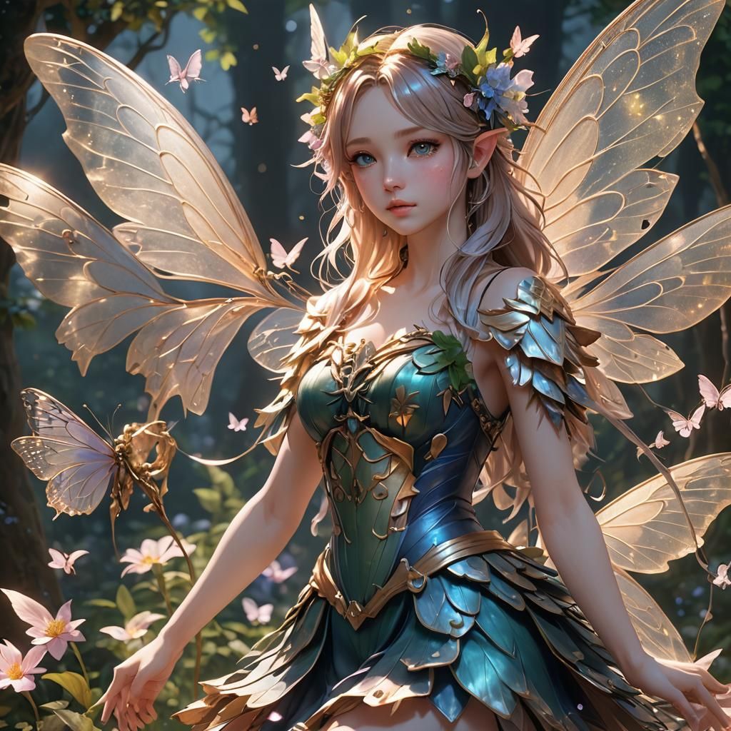 Anime Fairy Inspired by WLOP and Genshin Impact