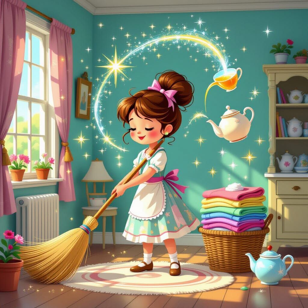 Whimsical Magic Chores in Storybook Fantasy Style