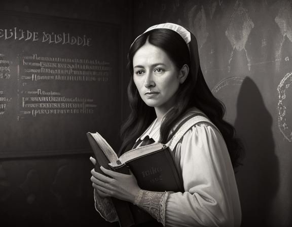 History Teacher Presents Bible in Rembrandt Lighting