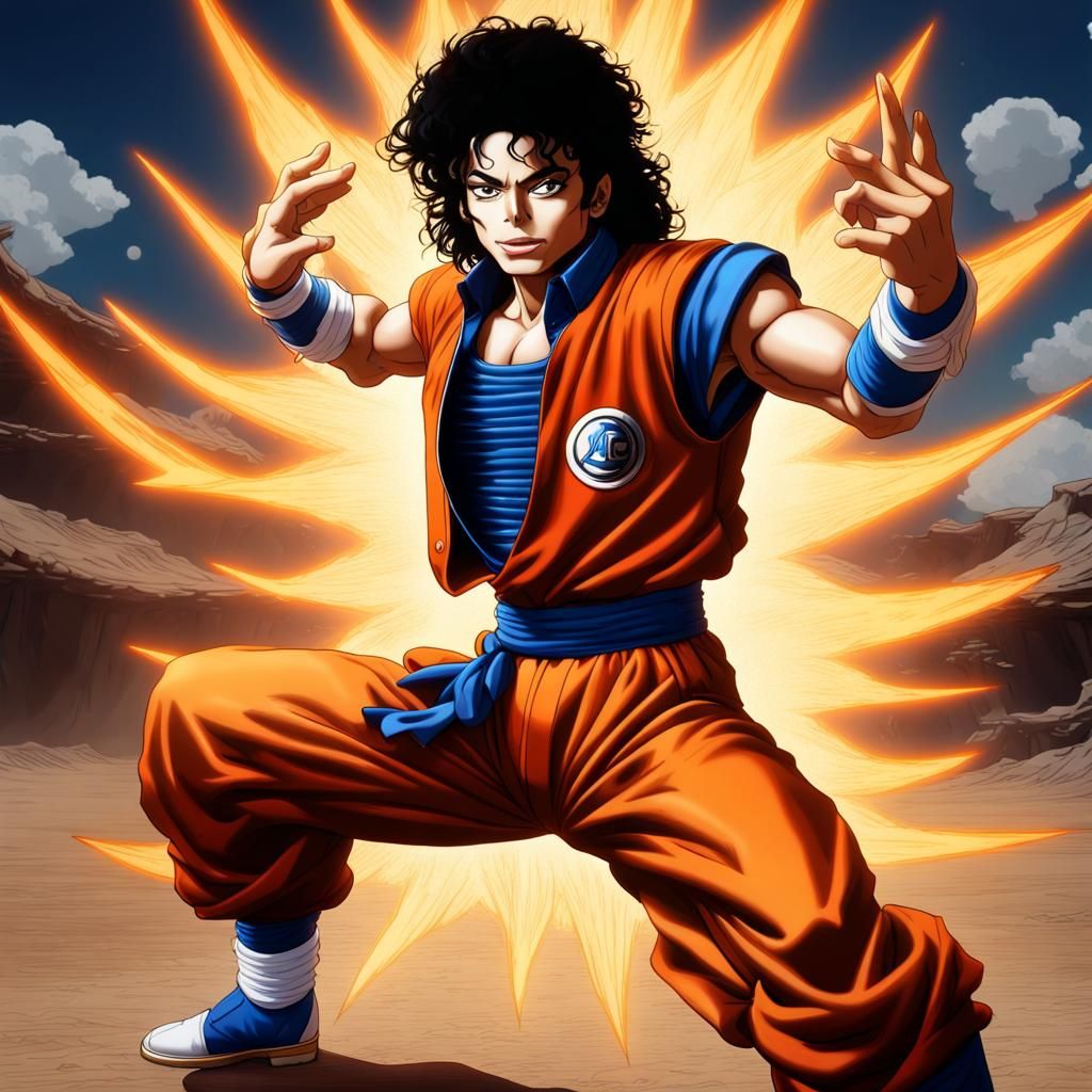 Michael Jackson as Goku: Detailed Matte Painting