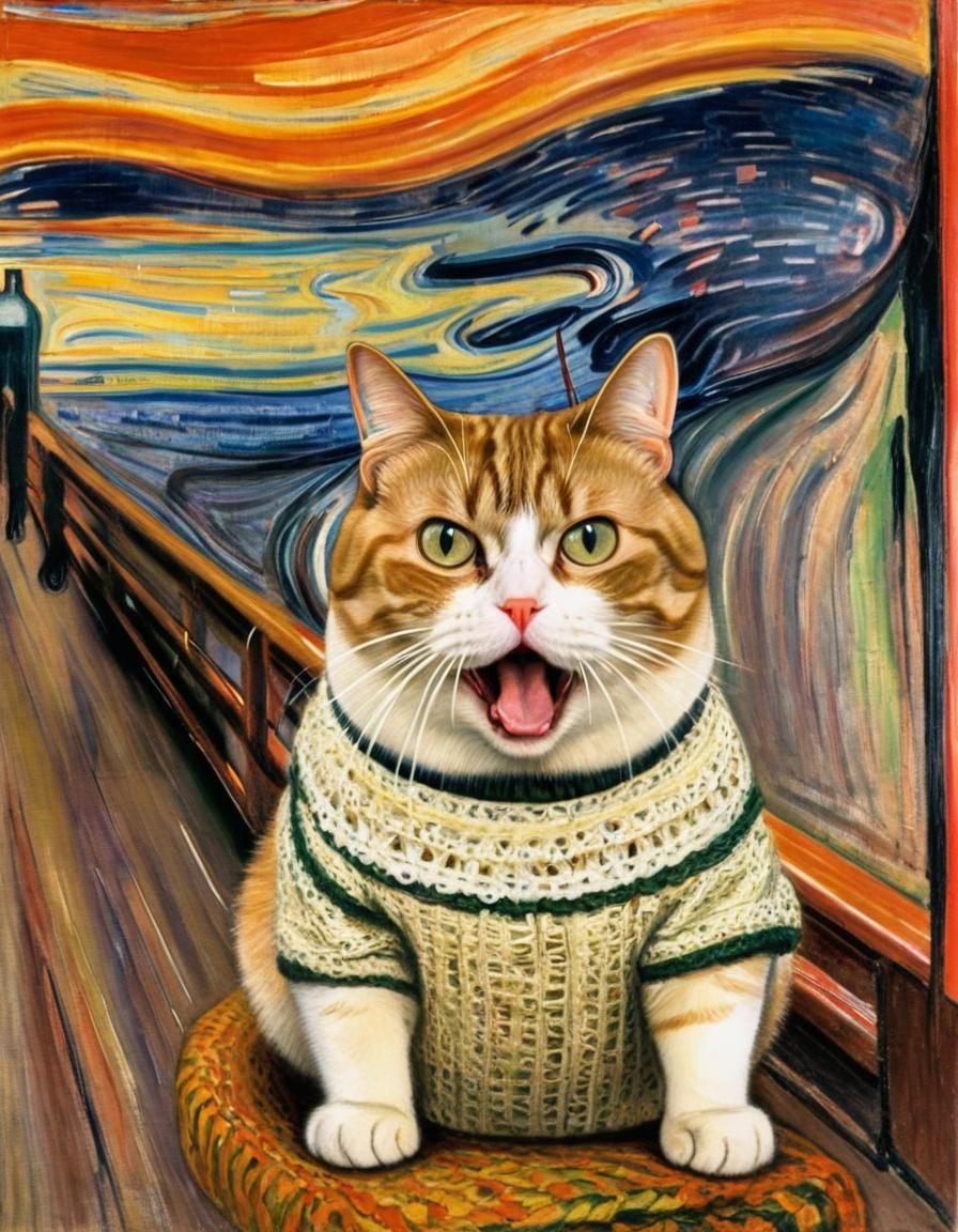 Grumpy Cat Channels Munch's The Scream