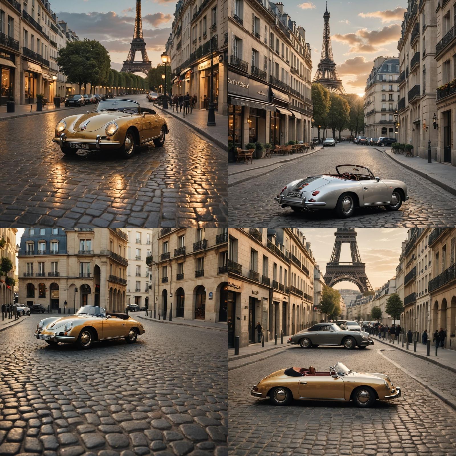 Porsche 356 Spyder in Paris at Golden Hour