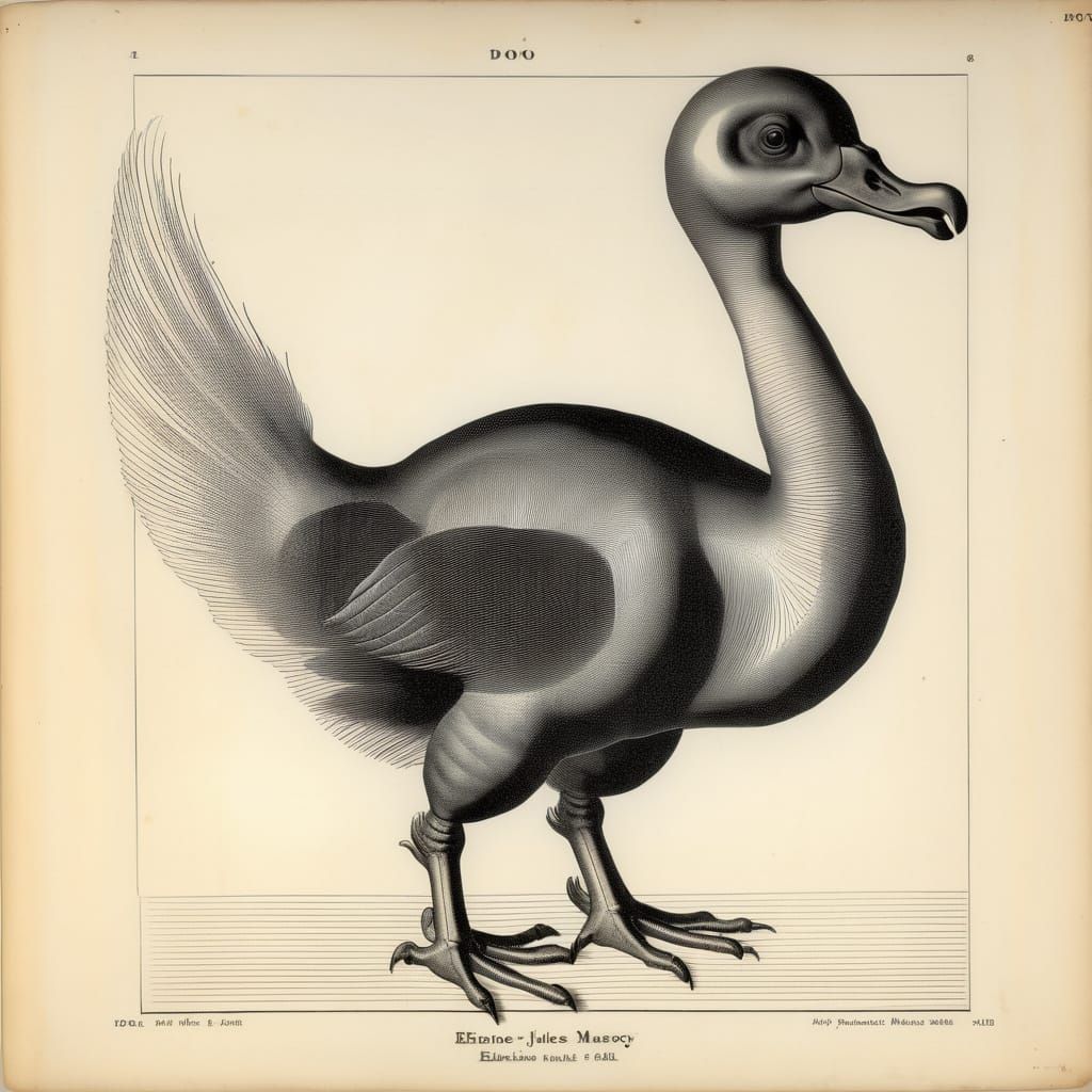 X-Ray Dodo Vector Illustration in Chronophotography Style