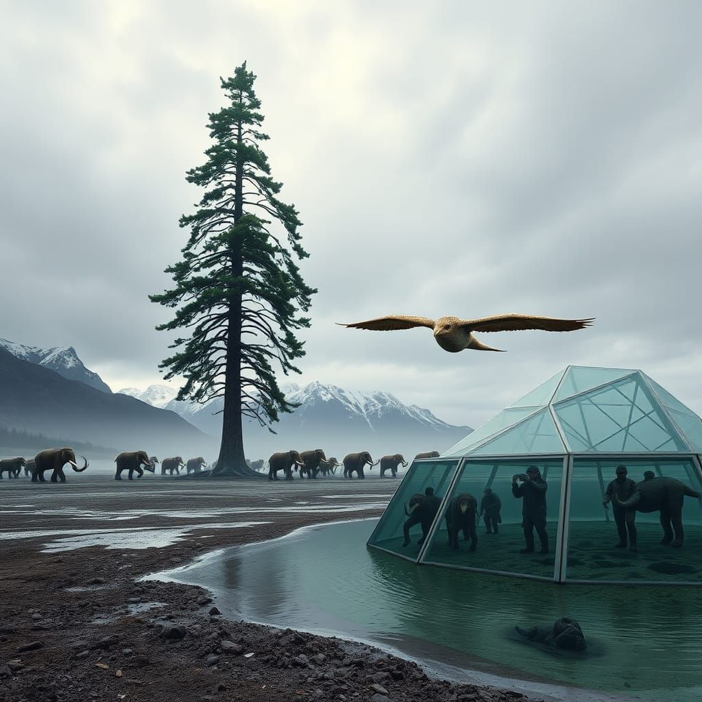 Gigantic Mammoths Roam Alaska in Hyperrealistic Detail