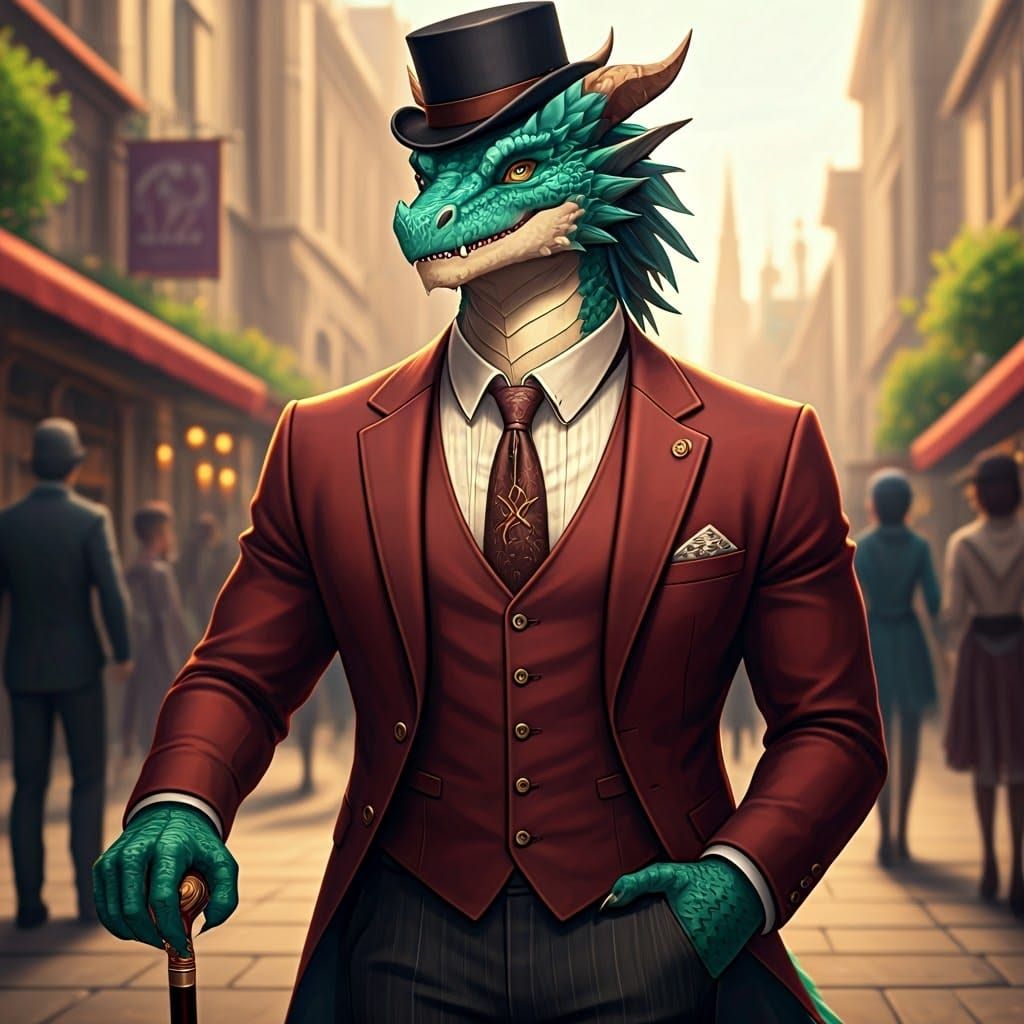 Dapper Green Dragonborn
