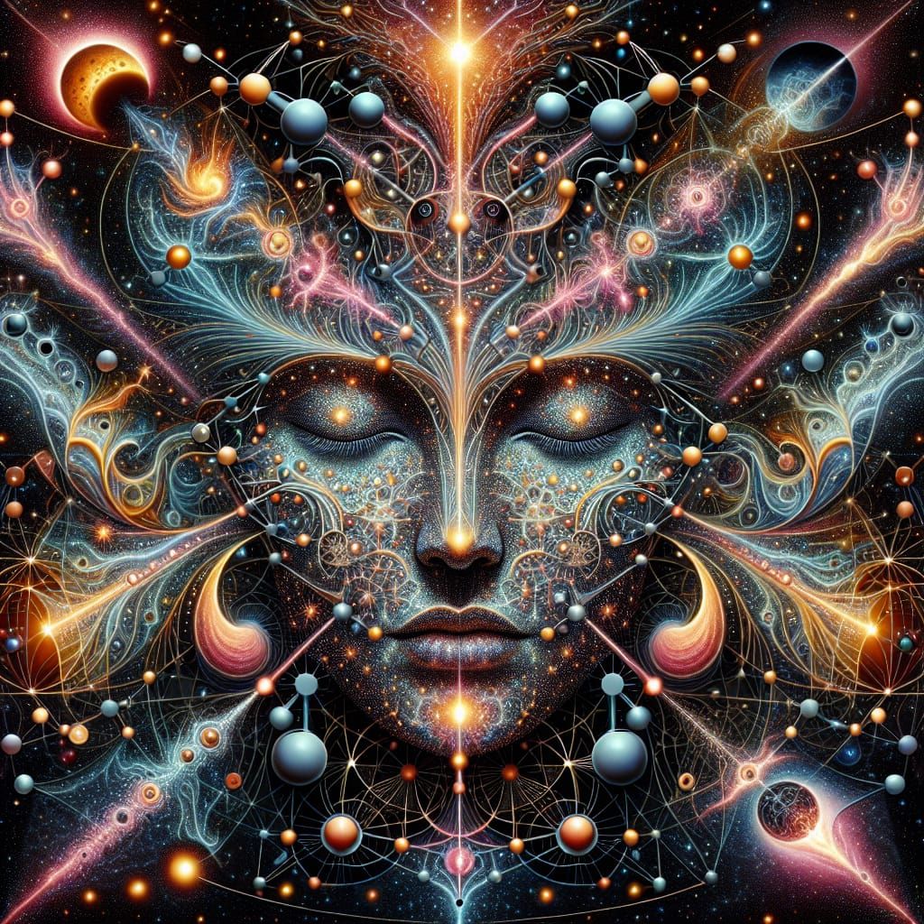 Cosmic Woman Face Optical Illusion