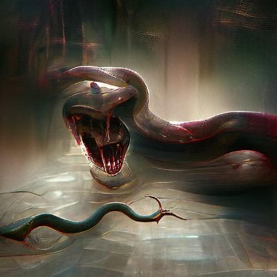 Sinister Snake Fear in Dark Fantasy Style