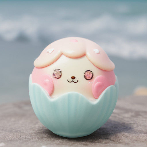 Whimsical Pastel Cutepunk Shell Portrait